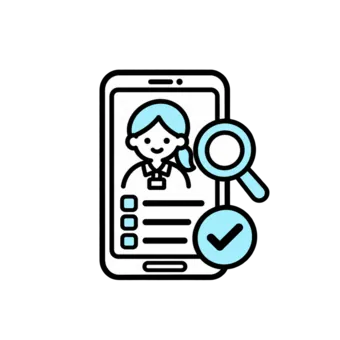 ケアパートナーのプロフィールを確認するイラスト